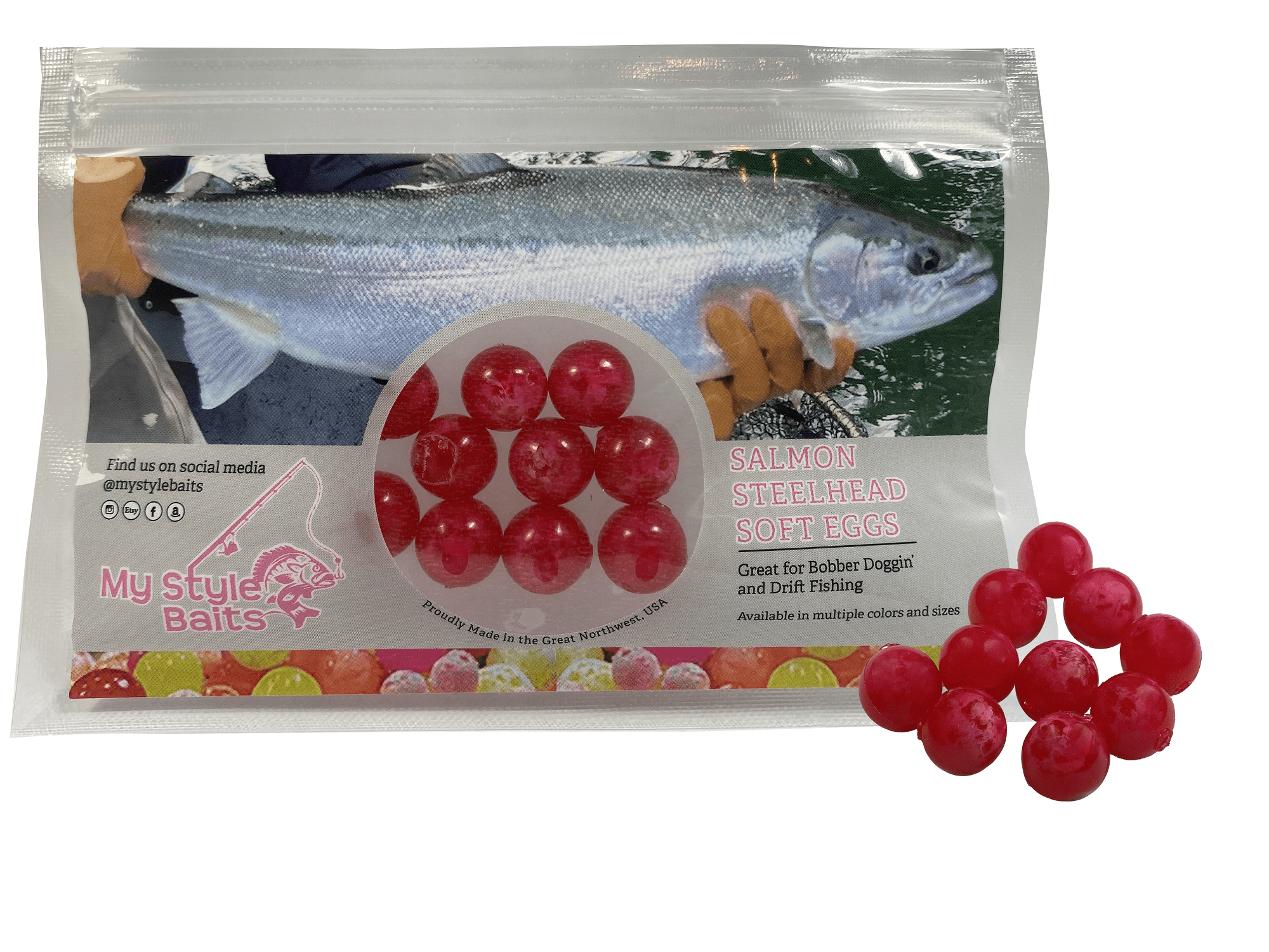 Fishing Beads Artificial Round Float Fishing Eggs for Steelhead Salmon