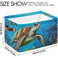thumbnail image 3 of Coolnut Sea Turtle Storage Bins Foldable Canvas Fabric Storage Basket with Handles for Organizing, Large Storage Baskets for Shelves Closet Decor Gifts, 3 of 7