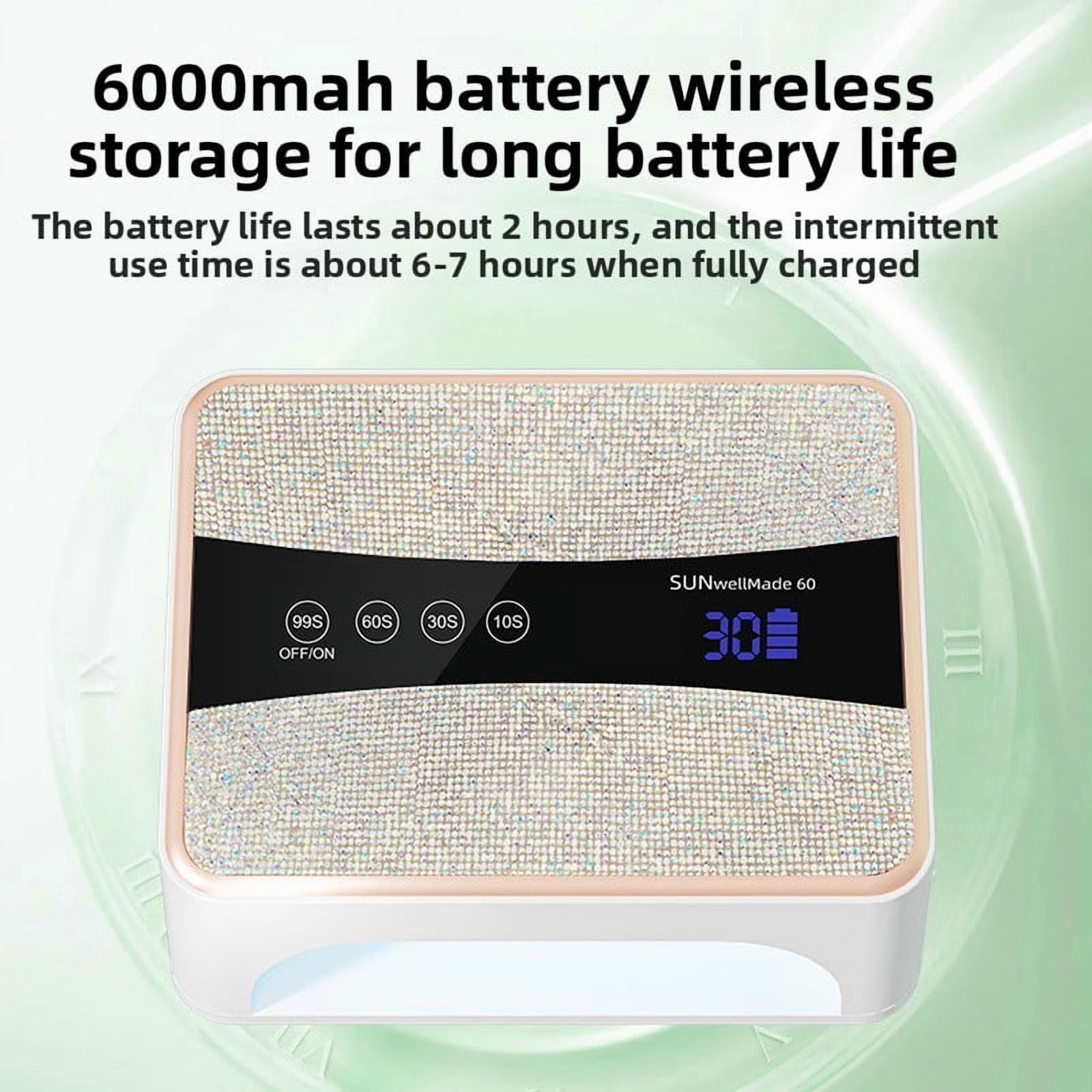 Rechargeable Nail Lamp - Portable UV LED Nail Dryer for Gel Polish, Cordless Nail Curing Light with 3 Timers, Fast Charging Manicure Machine for Home & Travel Use