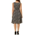 thumbnail image 4 of Allegra K Women's Square Neck Sleeveless Floral a-Line Chiffon Midi Dress, 4 of 7