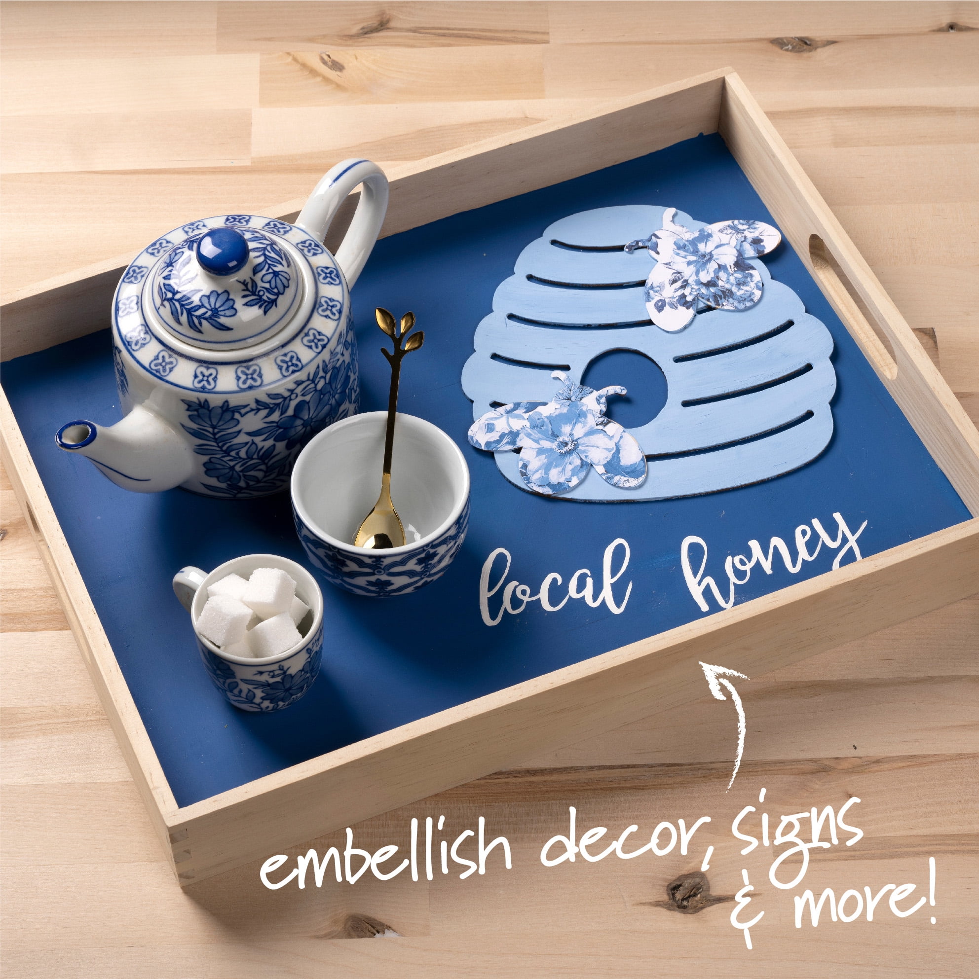 (2 pack) Plaid Surfaces Layered Wood Shape, Beehive
