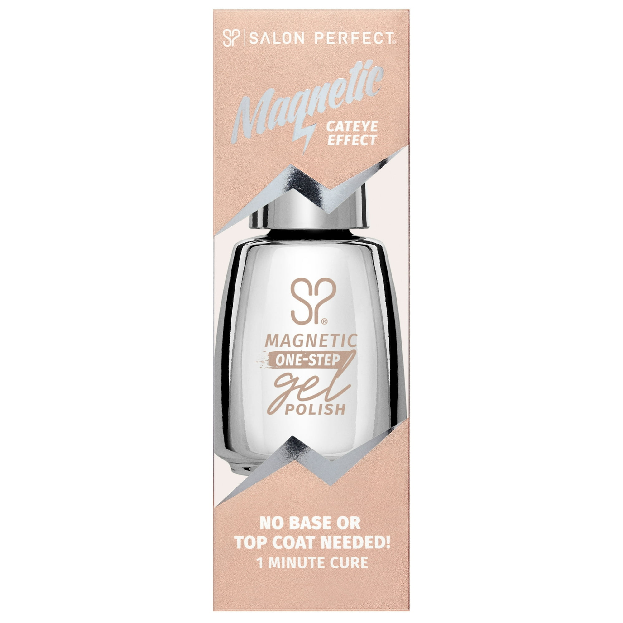 Salon Perfect Magnetic One Step Gel + Magnet Tool, Nude Silver Nail Polish, 0.5 fl oz