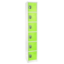 AdirOffice ALHI629206GRN Steel Storage Locker, 6 Compartment, 12 x 12 x 72 in., Green