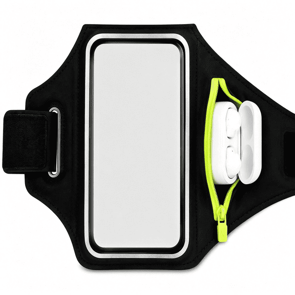 GJX Running Armband Phone Holder Earphone Bag Sweatproof Sports Arm Band Iphone 17 16 15 14 13 Pro Max S25 S10 Cell Phone Holder Key Pocket Running Gym Workout Fit Up to 6.8"