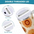 thumbnail image 5 of 30 oz Tumbler With Handle Stainless Steel Insulated Tumbler With Lid for Car Cup Holder Repeating Sun Pattern, 5 of 9