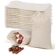 thumbnail image 4 of Bolsas de muselina con cordón (paquete de 60) - 3x4 pulgadas, algodón sin blanquear, reutilizables - para colar sopa, bolsas de té, caldo casero, 4 of 8