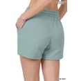 thumbnail image 3 of Zenana Women's Drawstring Casual Relaxed Sweat Jogger Bermuda Shorts with Pockets, 3 of 4