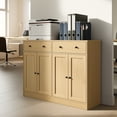thumbnail image 2 of Buffet Storage Cabinet with Doors and Drawers, 49" W Coffee Bar Cabinet, Kitchen Buffet Sideboard for Living Room, Kitchen, Oak, 2 of 8