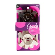 Goody Large Claw Clips,Slideproof Grip, 2Ct, Black & Tortoise Print