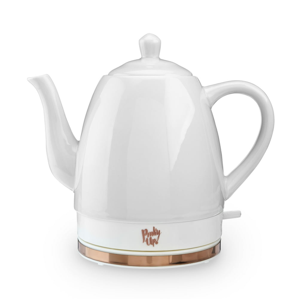 Pinky Up Noelle 1.5 L Ceramic Electric Tea Kettle, Grey, Rose Gold