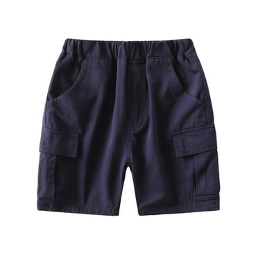 Posijego Shorts Cargo pour Garçons Été Décontractés Taille Élastique Amples Jambe Grand Shorts en Coton avec Multi-Poches