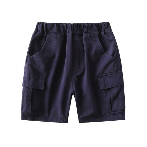 Odeerbi 3-9 Años Niños Bermudas de Algodón Pantalones Cortos de Verano de Color Sólido Con Bolsillos