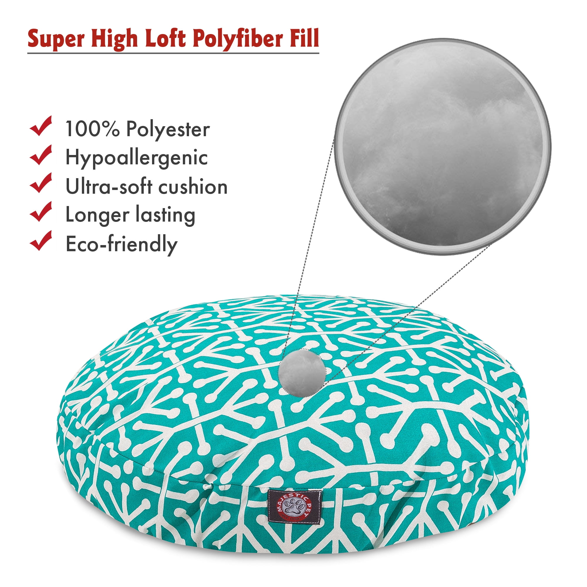 Majestic Pet | Aruba Round Pet Bed For Dogs, Removable Cover, Pacific, Large