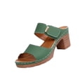 thumbnail image 3 of Willtoo Women's Chunky Block Heel Sandals - Open Toe Slip-On Ankle Strap Slides with Adjustable Buckle, for Casual & Evening Wear Green US-7（EU-38）, 3 of 5