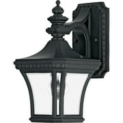 Quoizel Lighting Devon - One Light Small Wall Lantern, Mystic Black Finish with Clear Beveled Glass