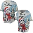 thumbnail image 3 of Merry Christmas Siberian Husky Enjoys Woofmas Winter Xmas Holiday All Over Print 3D Baseball Shirt Husky Dog Lover Gifts Softball Sport - 02022, 3 of 6