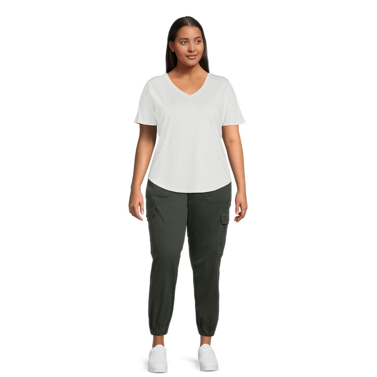 Cargo joggers womens plus size sale