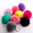 thumbnail image 1 of 10pcs/Lot 18Colors Fluffy Fur Pom Keychains Toys Soft Faux Rex Rabbit Fur Ball Car Keyring Pompom Key Chains Gift For Baby Kids1 He Qiyong unisex, 1 of 1