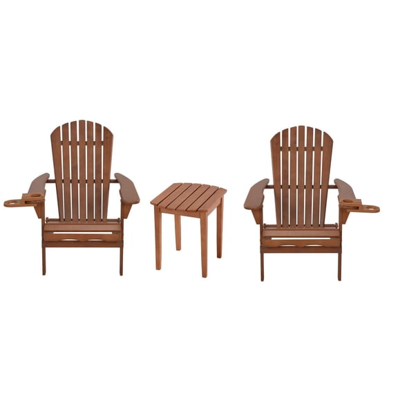 W Unlimited 2 Foldable Chairs With Cup Holders And 1 End Table SW2136WNSET3