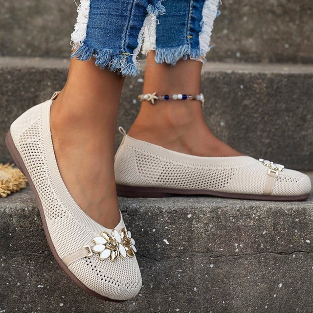 Cameland Chaussures Mode Femmes Ventilées Décontractées Tête Ronde Confortables Plage Décontractées