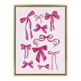 thumbnail image 5 of Kate and Laurel Sylvie Pink Bows Framed Canvas Wall Art by Honey Island Studio, 18x24 Bright Gold, Cute Hair Bows Art for Wall, 5 of 7