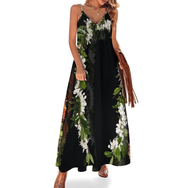 Colección Lei hawaiana vintage, vestido sin mangas, vestido de fiesta de noche, elegante, elegante, vestidos de mujer, promoción, vestido de verano