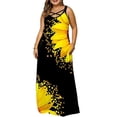 thumbnail image 2 of Uhndy Women's Sleeveless Long Dress Summer Beach Sun Dress Plus Size, Cross Strap at Chest, Printed Maxi Dress, 2 of 4
