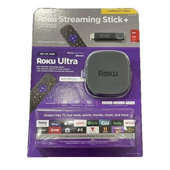 Roku 4K DTS Digital Surround Voice Remotes and JBL Wired Earphones 500000 Movies and TV Episodes Count Pack