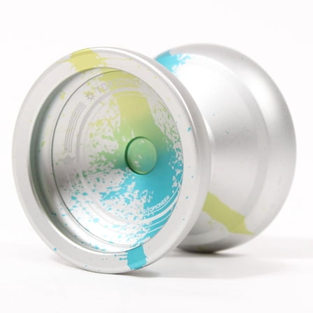 MAGICYOYO V12 TOPIONEER Yo-Yo - Responsive / Unresponsive Fingerspin YoYo (Silver Blue Yellow Acidwash)
