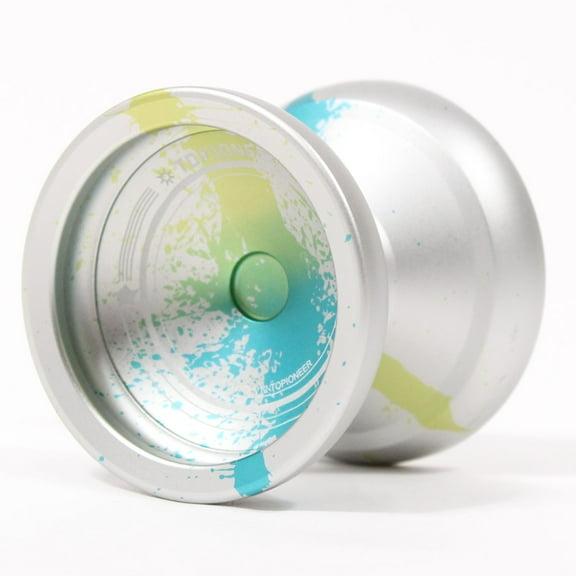 MAGICYOYO V12 TOPIONEER Yo-Yo - Responsive / Unresponsive Fingerspin YoYo (Silver Blue Yellow Acidwash)