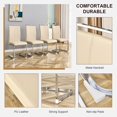 thumbnail image 3 of TesNus Dining Chair Set, Beige PU Leather High Back with Chrome Cantilever Frame, Set of 4 for Dining Room, 3 of 8