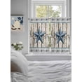 thumbnail image 3 of Texas Star Navy Blue Living Room Curtains 2 Panel, Farmhouse Vintage Art Wooden Cafe Window Treatment, Farmhouse Bedroom Bathroom Kitchen Curtains Drapes 104"x45", 3 of 6