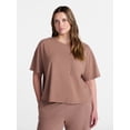 thumbnail image 2 of Joyspun Women’s Cotton-Blend Sleep Lounge Top with Short Sleeves, Sizes S-3X, 2 of 6