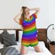 thumbnail image 5 of Fotbe Colorful Glitter Rainbow Conjunto de Pijama Estampado para Mujer, 2 Piezas, Ropa de Dormir con Camiseta de Manga Corta y Shorts Suaves-X-Large, 5 of 6
