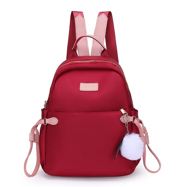Women's Backpack Large Capacity Casual Travel Bagpack Simple Solid Color Shoulder Bag High Quality Nylon Cloth Racksack Mochilas