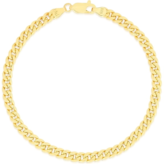 Floreo 10k Yellow Gold 3.8mm Semi-Lite Miami Cuban Chain Bracelet