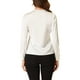 thumbnail image 3 of Blusa elegante de manga larga con cuello en V y lazo para oficina de mujeres INSPIRE CHIC S blanca, 3 of 6