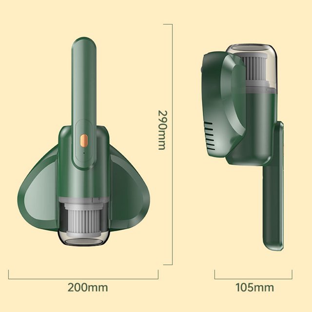 Aspirador portátil de mano para eliminar ácaros para la sala de estar del hogar (verde oscuro) Hugtrwg Libre de BPA