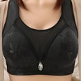 thumbnail image 2 of SMihono Savings No Underwire Bras for Women Front Closure Plus Size Soft Bras Full Coverage Breathable Bras Comfy Seamless Bra Black 40/90BC, 2 of 6