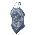 thumbnail image 3 of Women's Sexy Casual Paisley Halter Neck Tied Back Handkerchief Bandana Top - Made in USA, 3 of 4