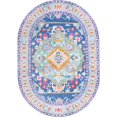 thumbnail image 1 of Unique Loom Revival Medallion Border Rug 7' 6 x 10' 6 Oval Blue/Teal, 1 of 2