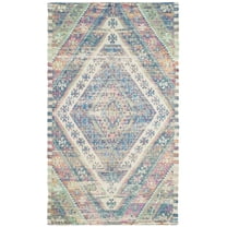 SAFAVIEH Saffron Harmon Geometric Cotton Area Rug, Royal Blue/Fuchsia, 2'3" x 4'