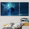 thumbnail image 2 of wall26 Canvas Print Wall Art Set Blue Saturn Ring Starlight Sky Astronomy &amp; Space Nature Digital Art Sci-Fi &amp; Fantasy Decorative Landscape for Living Room, Bedroom, Office - 24"x36", 2 of 5