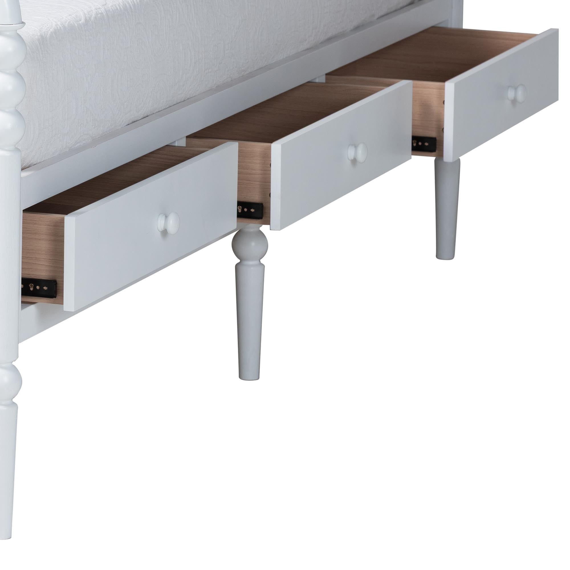 Baxton Studio Lucera Mid-Century Modern Platform Bed, Full, White