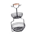 thumbnail image 3 of Cesta de frutas Cesta de alambre para frutas Soporte de 2 niveles Cesta de almacenamiento independiente para el hogar Porta frutas para vajilla, 3 of 9
