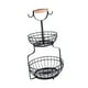 thumbnail image 3 of Cesta de almacenamiento para el hogar, organizador de aperitivos, cesta de alambre resistente de 2 capas, soporte para frutas para encimera de sala de, 3 of 9