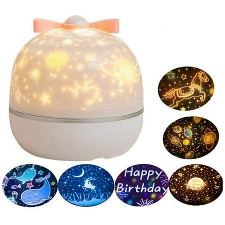 

Kids Rotating Starry Night Light Projector with 6 Films
