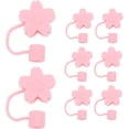 thumbnail image 1 of 8Pcs Silicone Straw Tip Cover Cute Sakura Shape Straw Caps Straw Cover Plug Reusable Drinking Straw Tips Lids for Valentines Day Wedding Party Birthday - Pink, 1 of 5