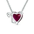 thumbnail image 2 of Bling Jewelry Womens Whimsical Cubic Zirconia Ruby Red CZ Devil Heart Pendant .925 Sterling Silver, 2 of 7