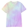 thumbnail image 7 of MIUOWANP Oversized Women's Short Sleeve Summer Tops Tie-Dyed Loose Breathable Trendy Round Neck T-Shirt Size L(8)Mint Green, 7 of 7
